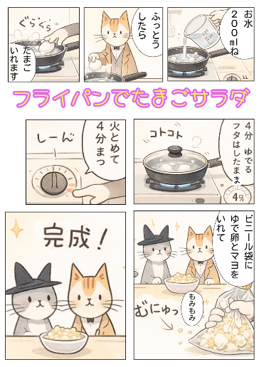 ふらいぱんで卵サラダ